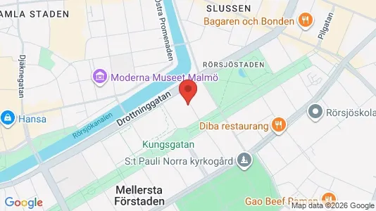 Lägenheter till salu i Malmö Centrum - kort over placeringen