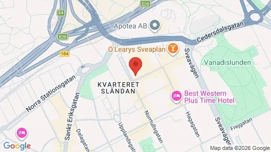 Lägenheter till salu i Vasastan - kort over placeringen