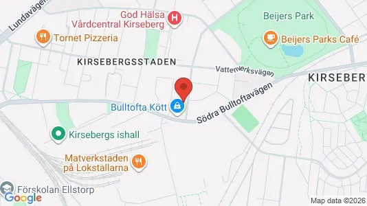 Lägenheter att hyra i Kirseberg - kort over placeringen