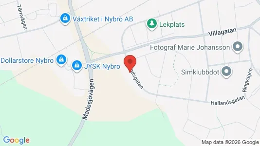 Lägenheter till salu i Nybro - kort over placeringen