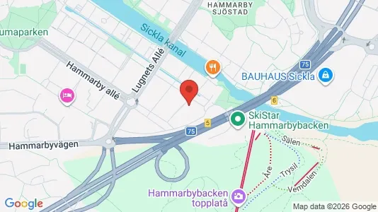Lägenheter till salu i Hammarbyhamnen - kort over placeringen