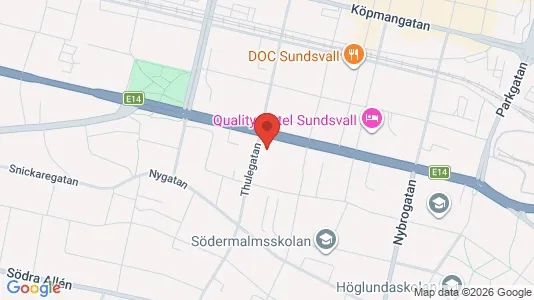 Lägenheter till salu i Sundsvall - kort over placeringen