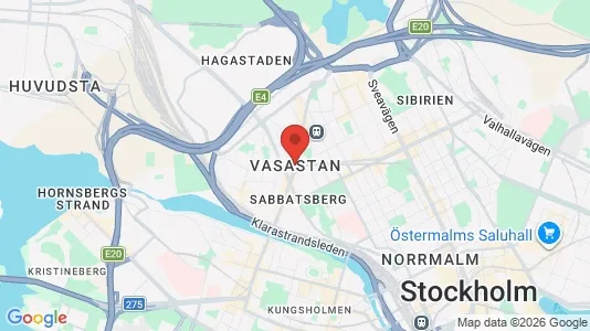 Lägenheter till salu i Vasastan - kort over placeringen