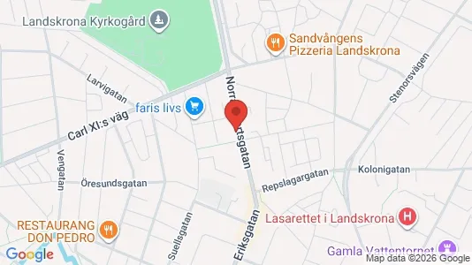 Lägenheter att hyra i Landskrona - kort over placeringen