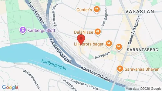 Lägenheter till salu i Vasastan - kort over placeringen