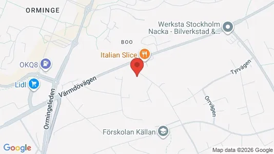 Lägenheter till salu i Nacka - kort over placeringen